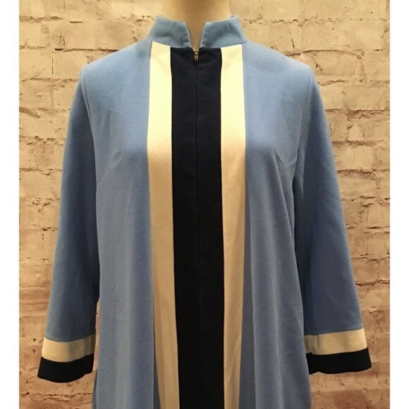Vintage Vanity Fair Blue Full Length Housecoat Robe Dacron Fleece USA Size 10 - Picture 2 of 4